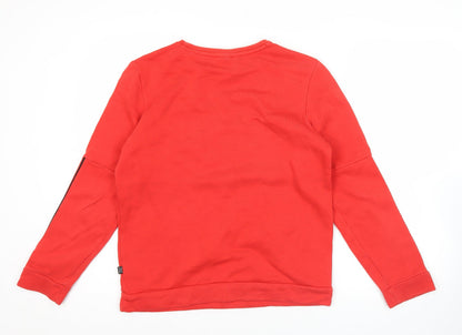 Puma Boys Red Sweatshirt 13-14 Years Crew Neck Pullover Logo Print