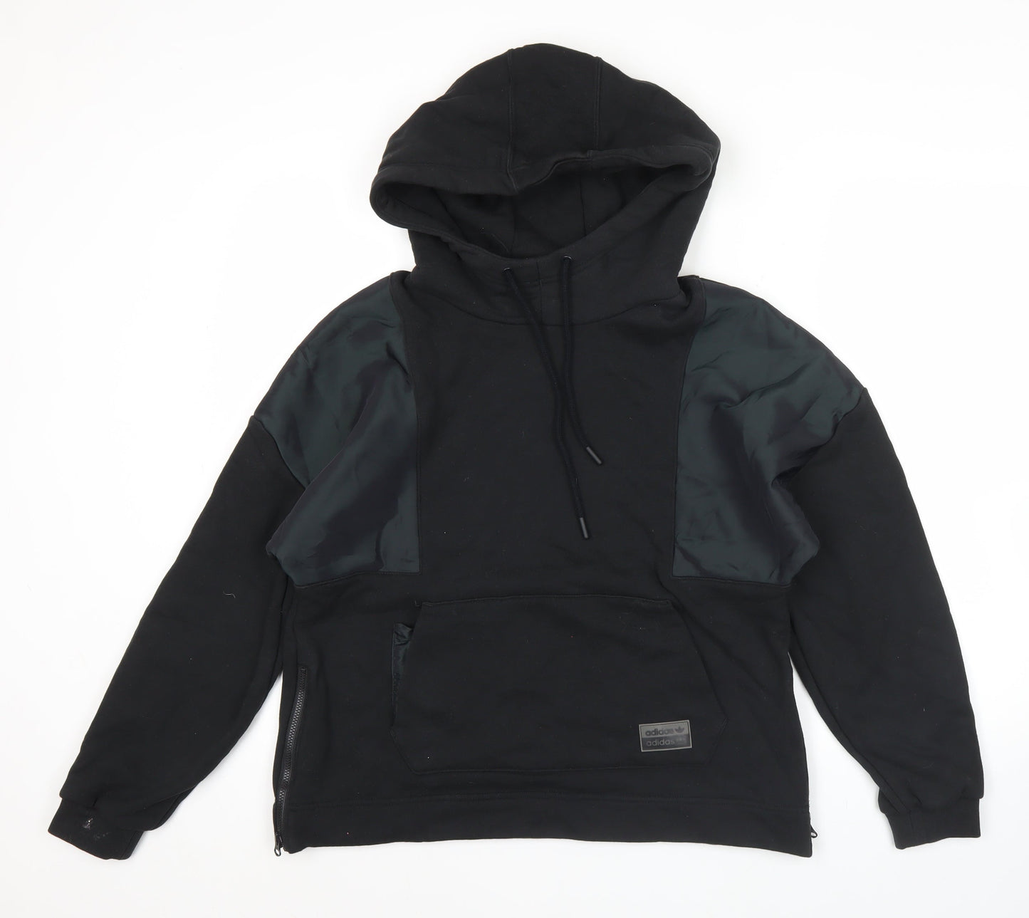 Adidas Women’s Black Pullover Hoodie Size 8 UK with Zip Accents