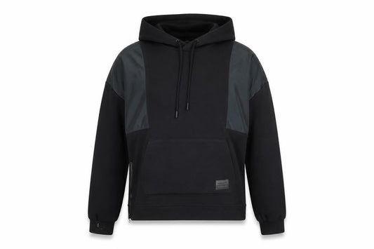 Front view of Adidas Women’s Black Pullover Hoodie, size UK 8, UK with Zip Accents