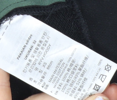 Adidas Women’s Black Pullover Hoodie Size 8 UK with Zip Accents