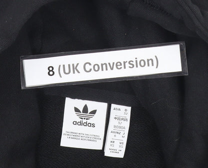 Adidas Women’s Black Pullover Hoodie Size 8 UK with Zip Accents