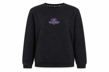 Skechers Womens Black Sweatshirt UK 12 Regular Fit Cotton Blend