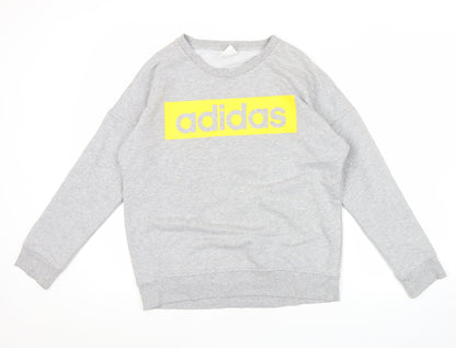 Adidas Women’s Grey Sweatshirt Medium Logo Crew Neck Long Sleeve