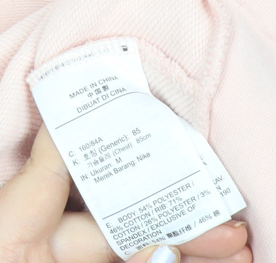Nike Women’s Pink Dri-FIT Sweatshirt M Polyester Cotton Blend