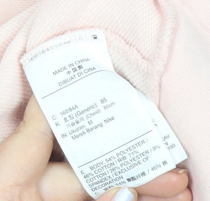 Nike Women’s Pink Dri-FIT Sweatshirt M Polyester Cotton Blend