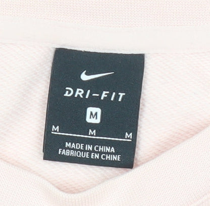Nike Women’s Pink Dri-FIT Sweatshirt M Polyester Cotton Blend