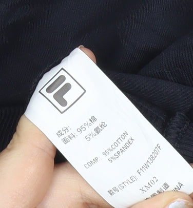 Fila Women’s Black Pullover Hoodie Size 8 Graphic Logo Hooded Sweatshirt