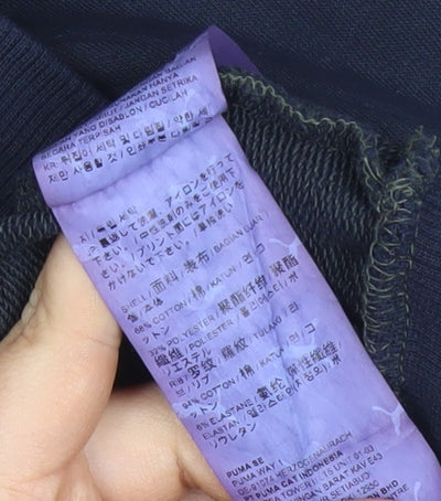 Puma Womens XS Blue Pullover Hoodie Graphic Logo Sweatshirt