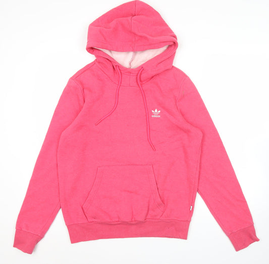 Adidas Womens Pink Pullover Hoodie Size 14 Logo Sports Sweatshirt