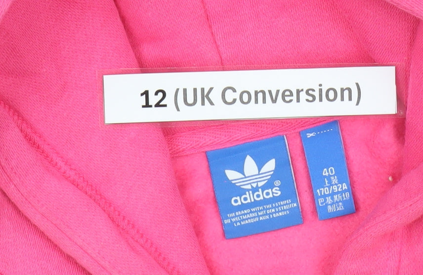 Adidas Women’s Pink Pullover Hoodie Size 12 Logo Print Casual