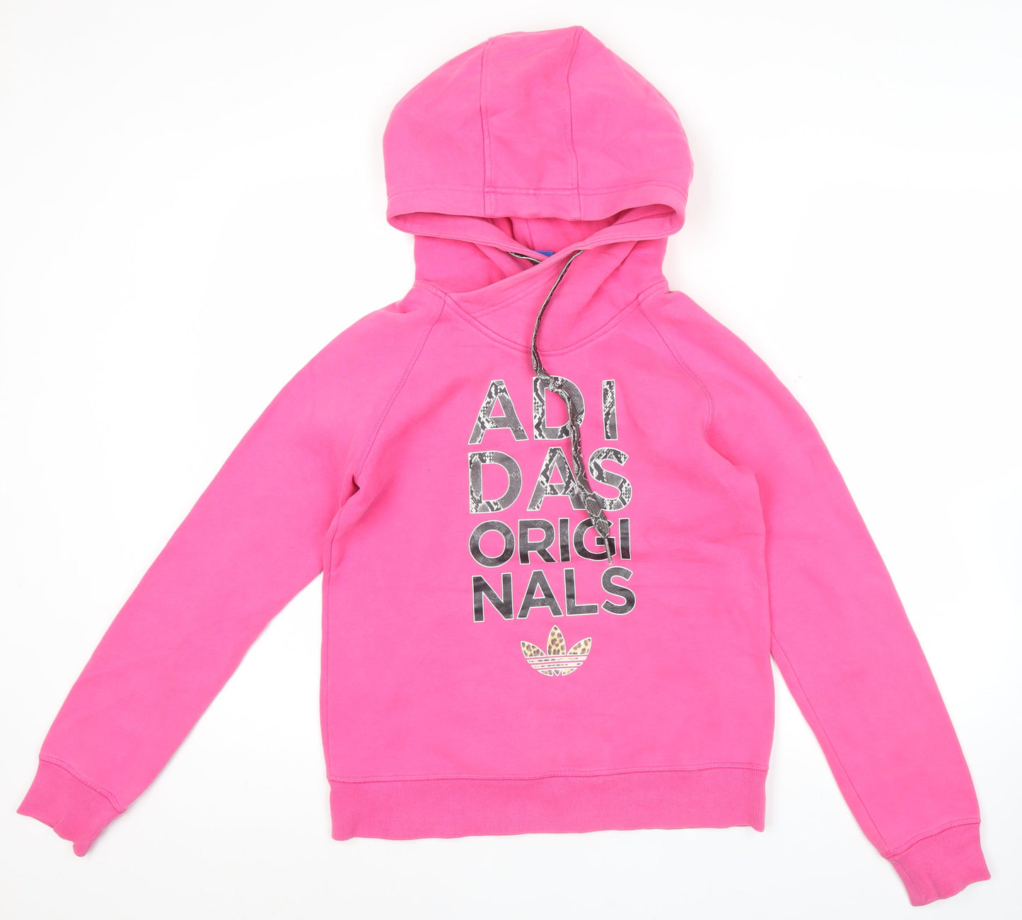 Adidas Originals Womens Pink Hoodie UK 10 Pullover Cotton Blend