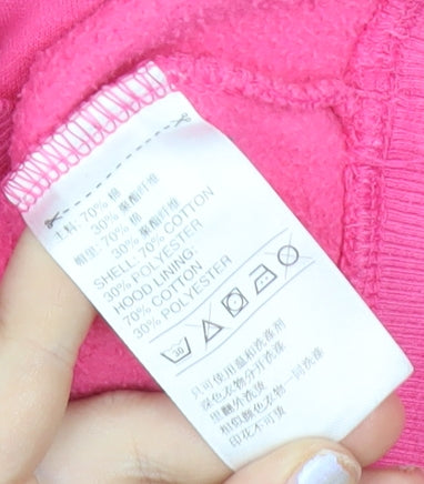 Adidas Originals Womens Pink Hoodie UK 10 Pullover Cotton Blend