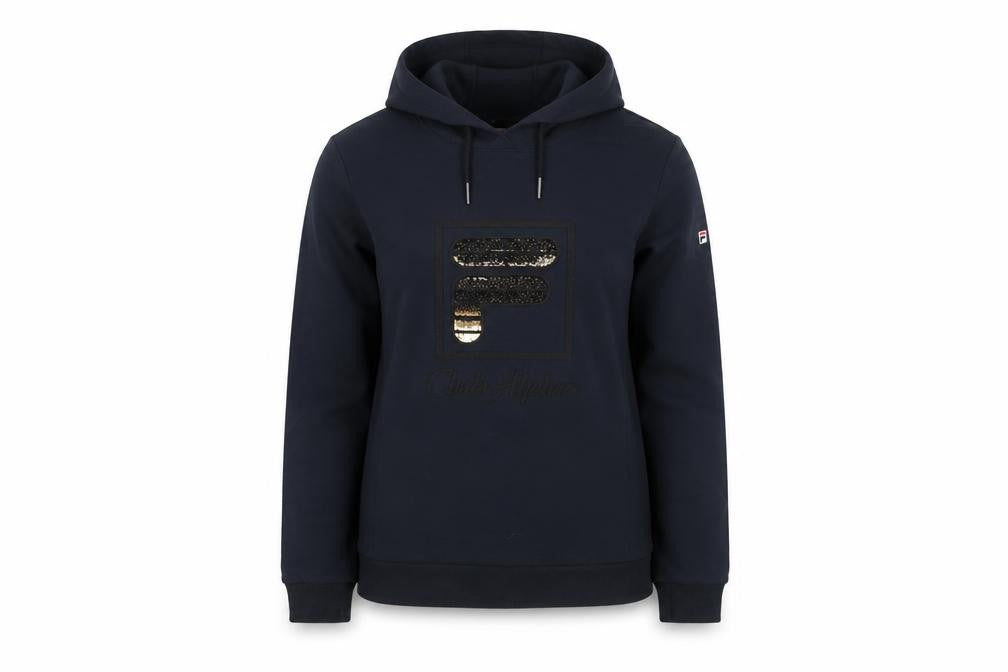 Womens UK Size 10 FILA Black Pullover Hoodie