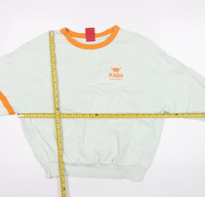 Kappa Women’s Green Sweatshirt Size 12 Cotton Blend Logo Pullover