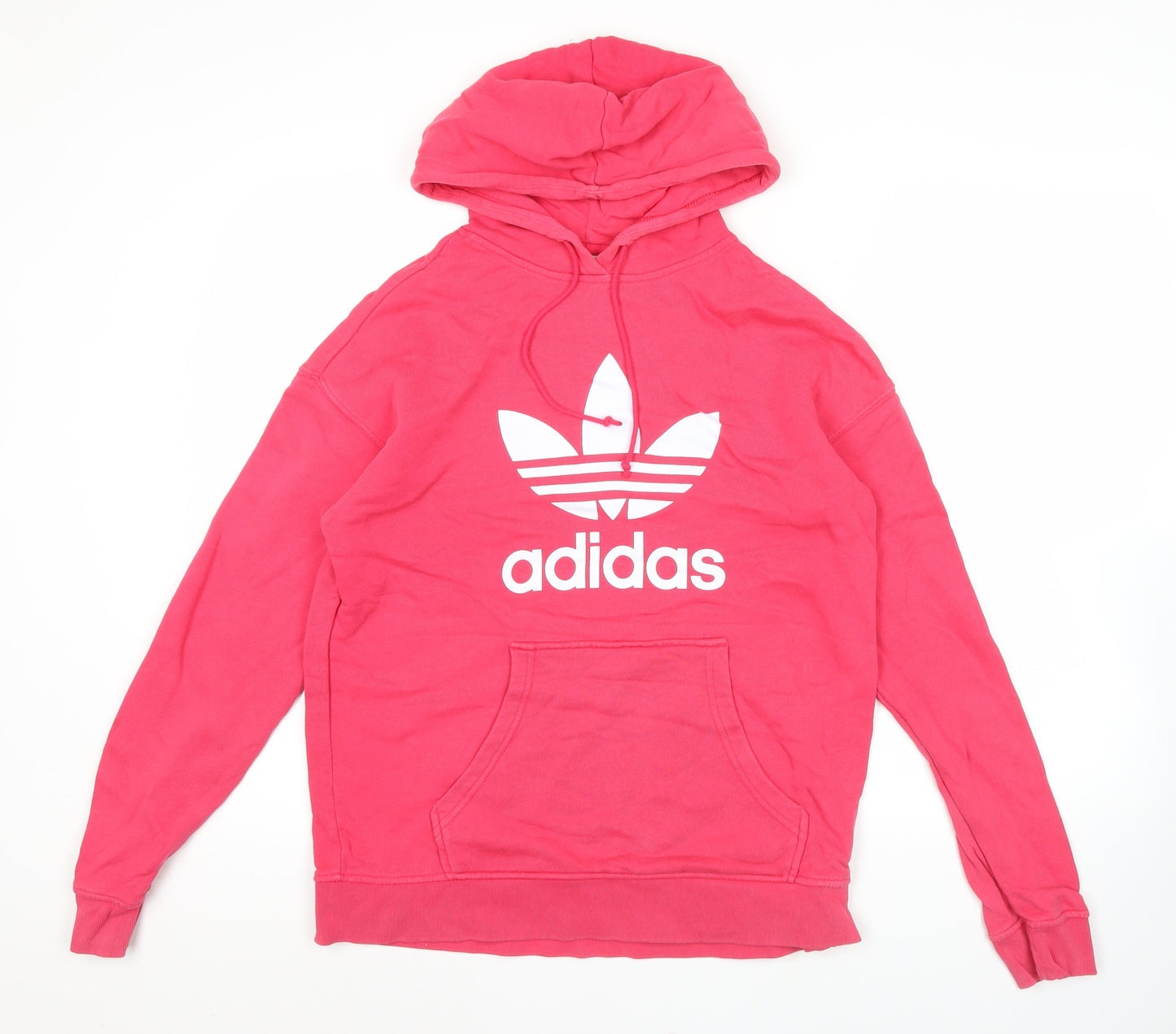 Adidas Womens Pink Pullover Hoodie Size 8 Logo Sports Casual