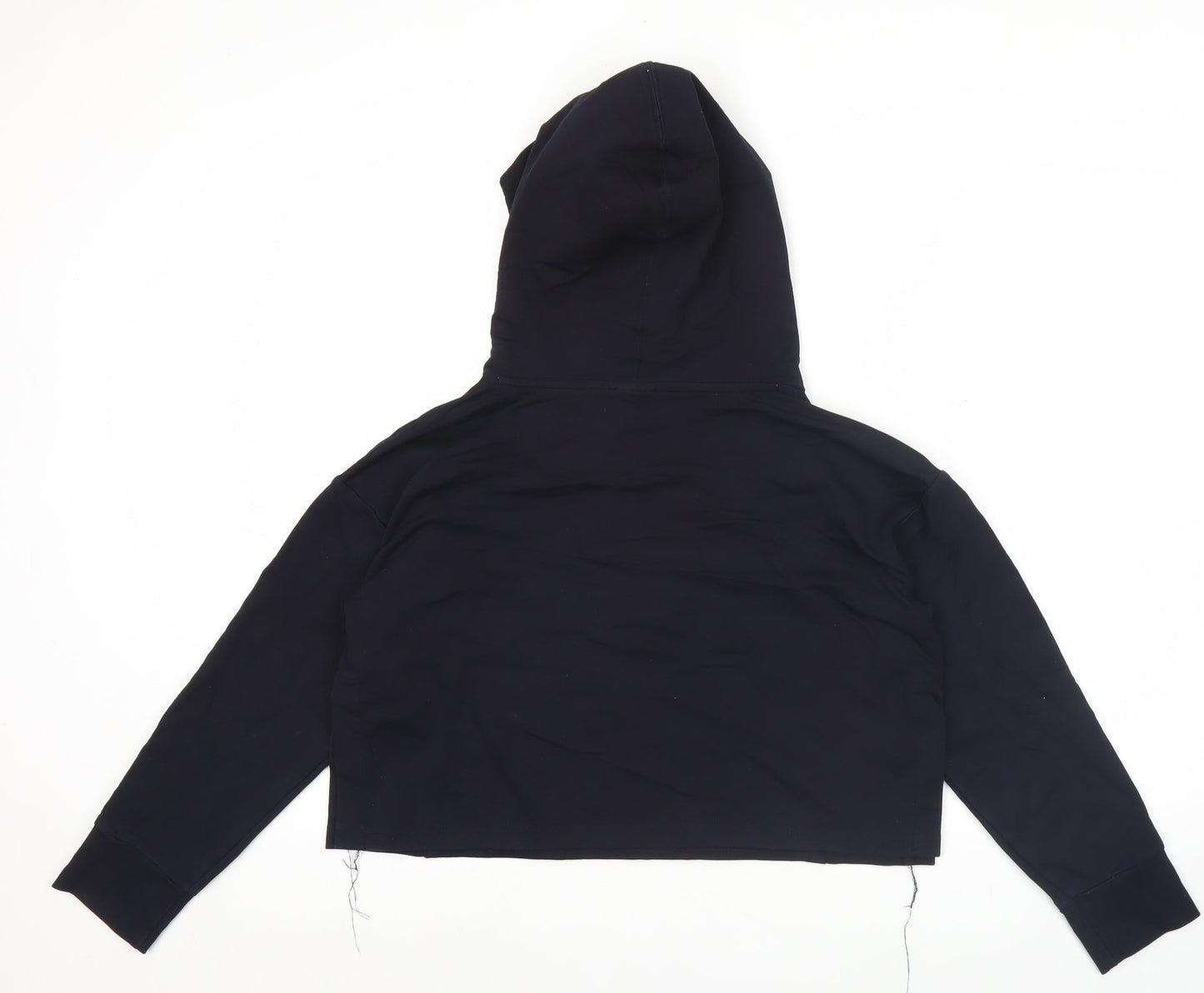 Puma Womens Black Pullover Hoodie S Logo Print Cotton Blend