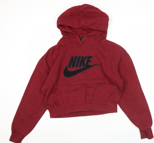 Nike Women’s Red Pullover Hoodie Small Logo Sportswear