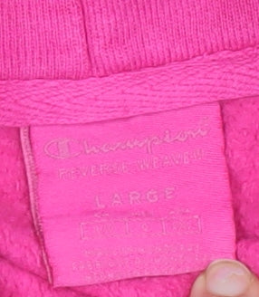 Champion Women’s Pink Pullover Hoodie Sweatshirt Size L Cotton Blend
