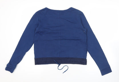 Nike Women’s Blue Pullover Sweatshirt S Logo Drawstring Activewear