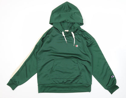 Champion Women's Green Hoodie Sweatshirt Pullover M Logo Athletic