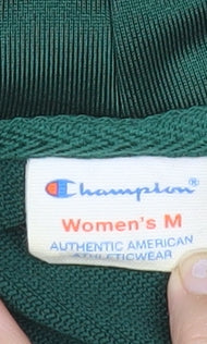 Champion Women's Green Hoodie Sweatshirt Pullover M Logo Athletic
