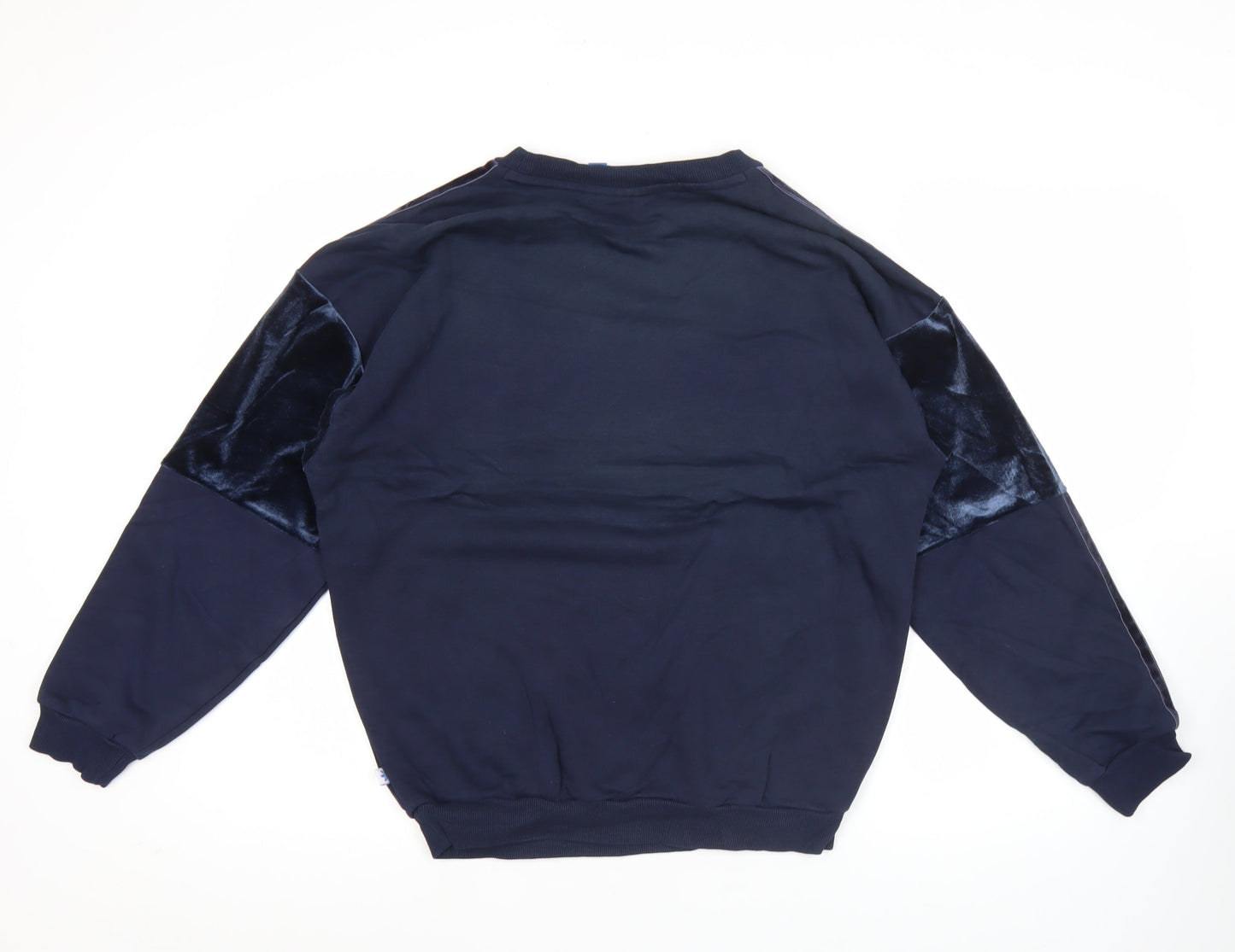 Adidas Womens Blue Pullover Sweatshirt Size 8 Logo Long Sleeve