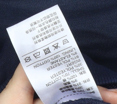 Adidas Womens Blue Pullover Sweatshirt Size 8 Logo Long Sleeve