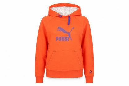 Womens UK Size M PUMA Orange Pullover Hoodie