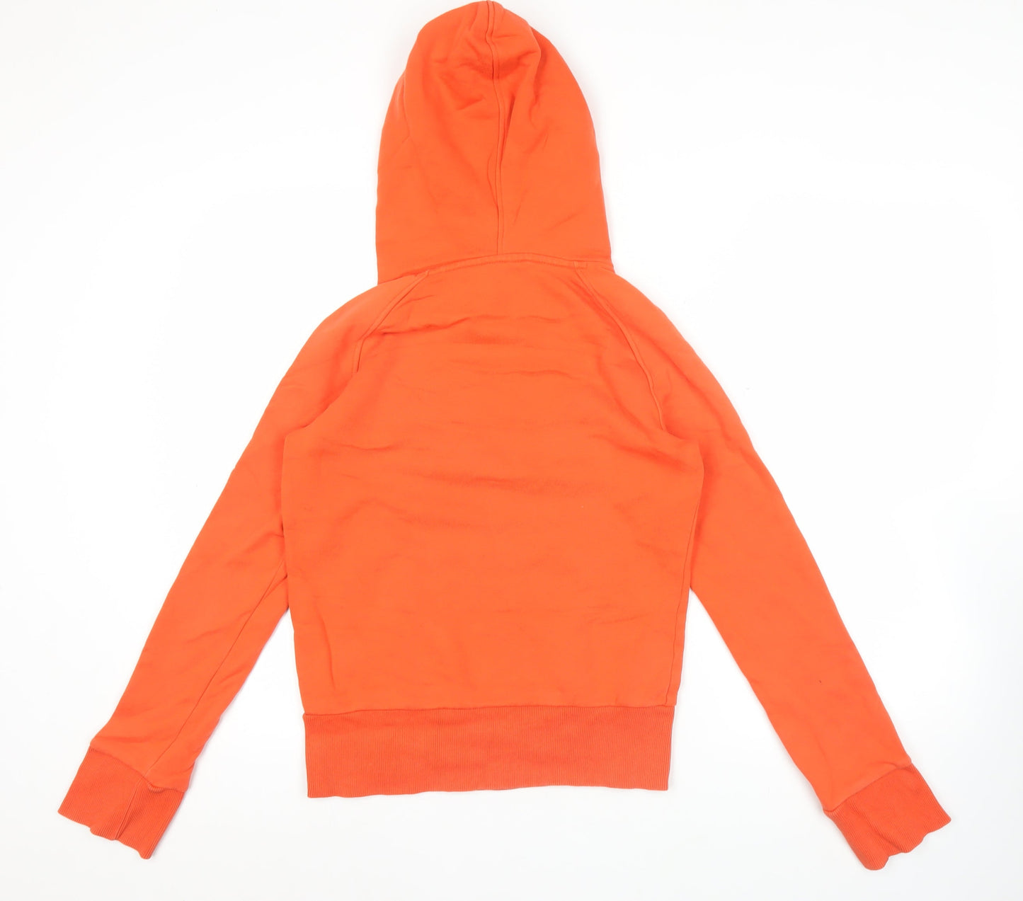 Puma Womens Orange Hoodie M Pullover Cotton Blend Logo Sportswear