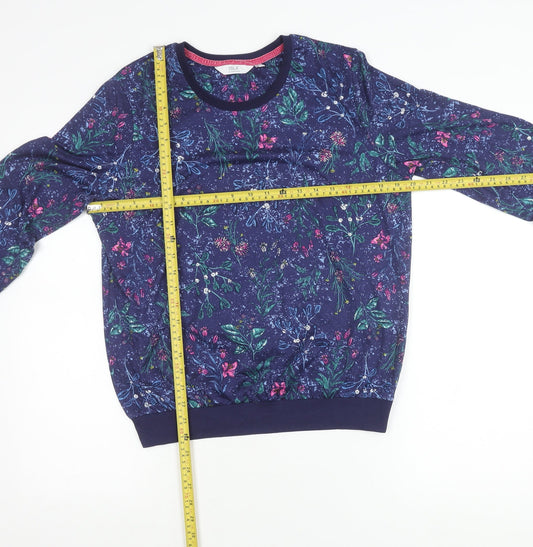 Isle Women’s Blue Floral Long Sleeve Jersey Top Size S 10-12