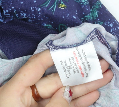 Isle Women’s Blue Floral Long Sleeve Jersey Top Size S 10-12