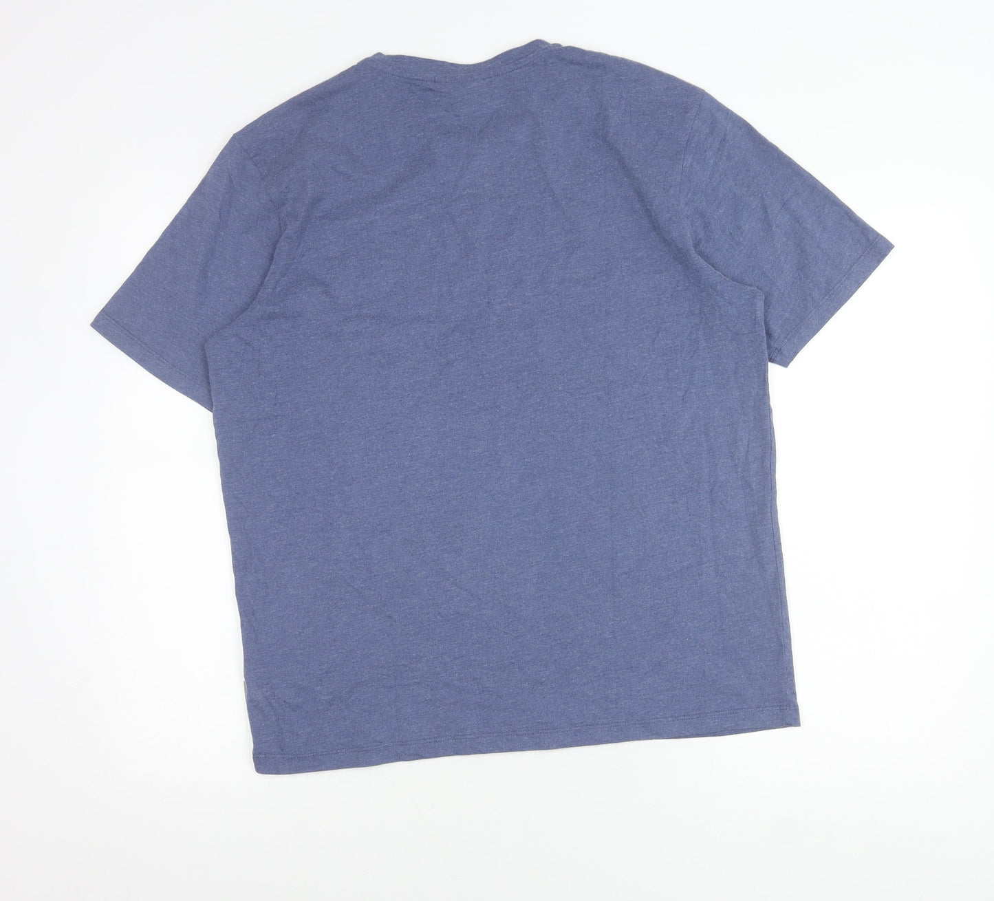 Peter Storm Men's Blue Cotton Blend Crew Neck Logo T-Shirt Size L