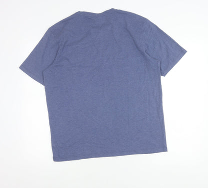 Peter Storm Men's Blue Cotton Blend Crew Neck Logo T-Shirt Size L