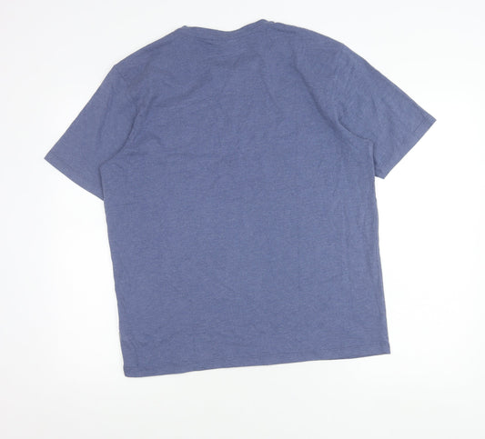 Peter Storm Men's Blue Cotton Blend Crew Neck Logo T-Shirt Size L