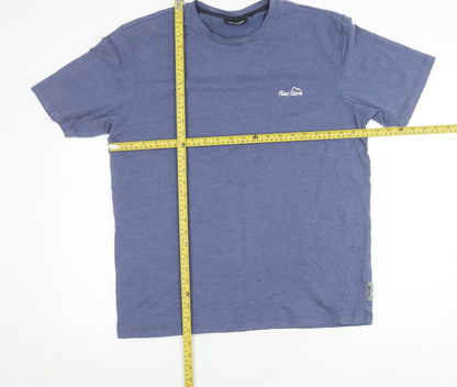 Peter Storm Men's Blue Cotton Blend Crew Neck Logo T-Shirt Size L