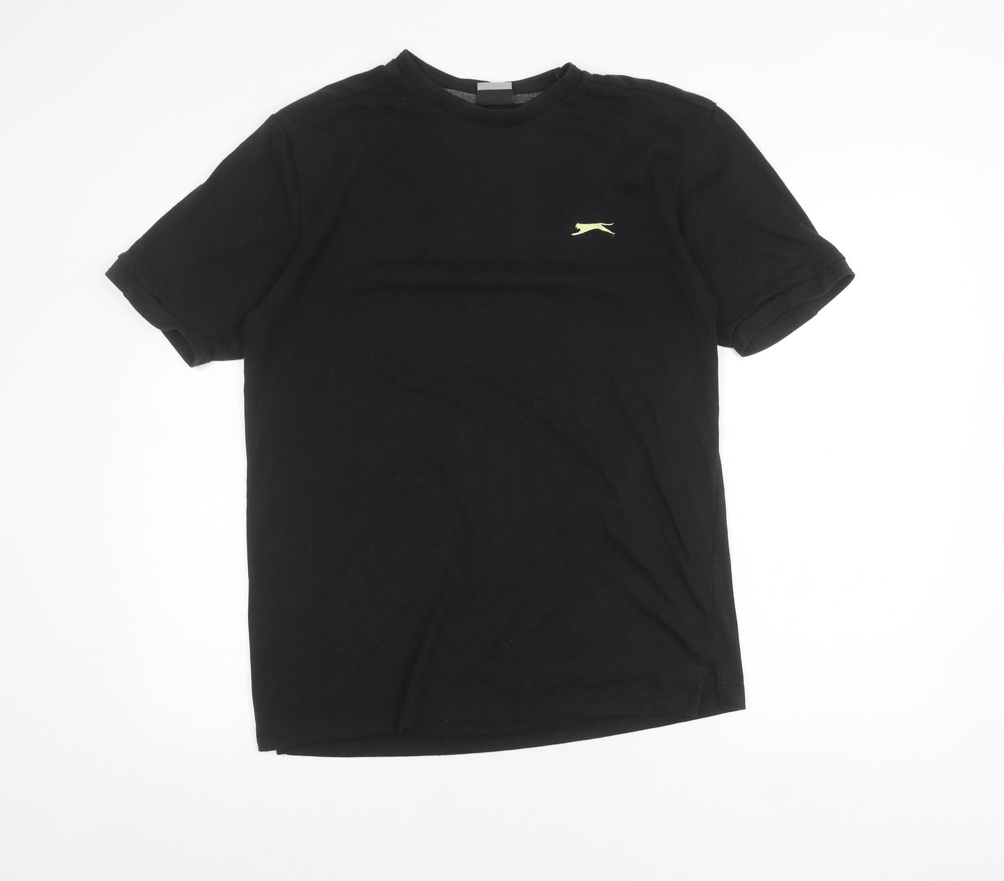 Slazenger Men Black L Crew Neck Short Sleeve Cotton T-Shirt