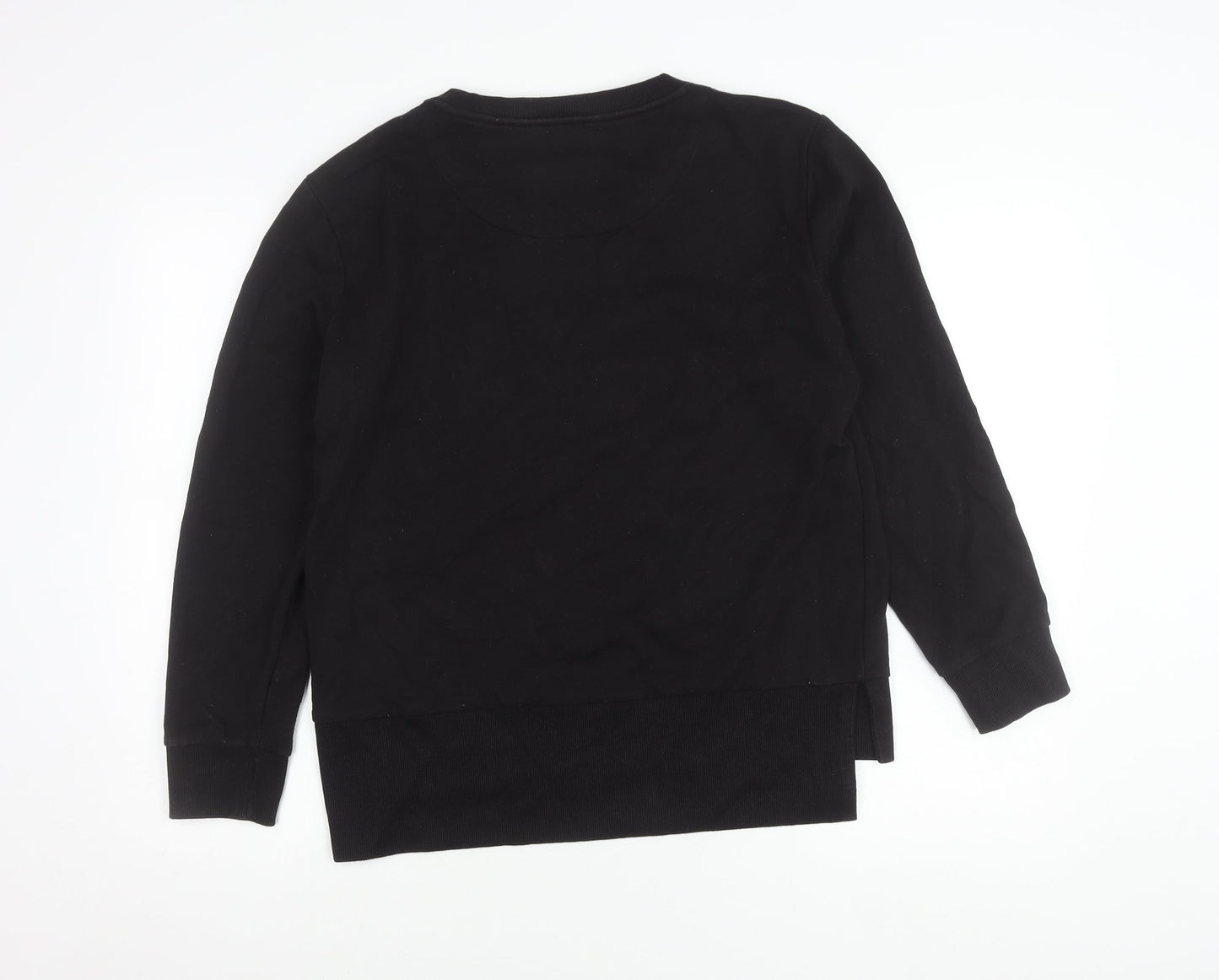 DKNY Womens Black Logo Sweatshirt Size 12 Pullover Crew Neck