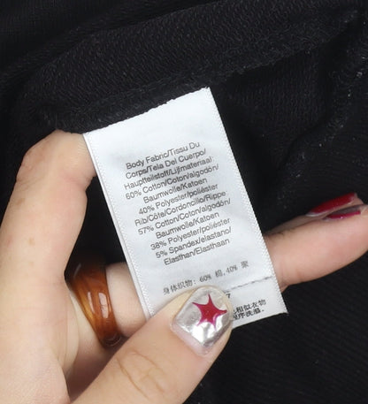 DKNY Womens Black Logo Sweatshirt Size 12 Pullover Crew Neck