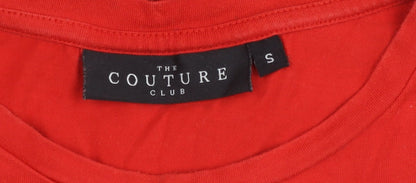 The Couture Club Men's Red Slim Fit Crew Neck T-Shirt Size S