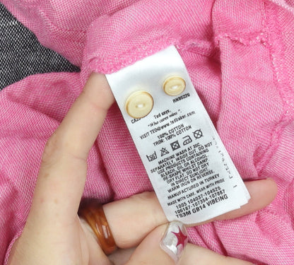 Ted Baker Men's Pink Collared Cotton T-Shirt XL Short Sleeve