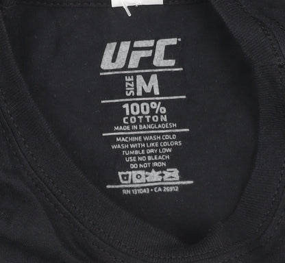 UFC Mens Black Medium Graphic Print T-Shirt Sports Crew Neck Cotton