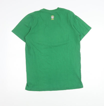Nike Men’s Green Slim Fit Brasil Graphic Sports T-Shirt L