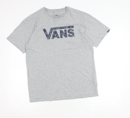 Vans Men’s Grey Medium Classic Fit Logo T-Shirt Cotton Blend