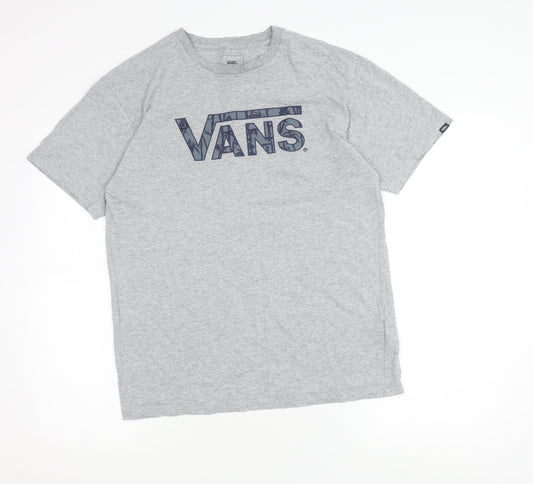 Vans Men’s Grey Medium Classic Fit Logo T-Shirt Cotton Blend