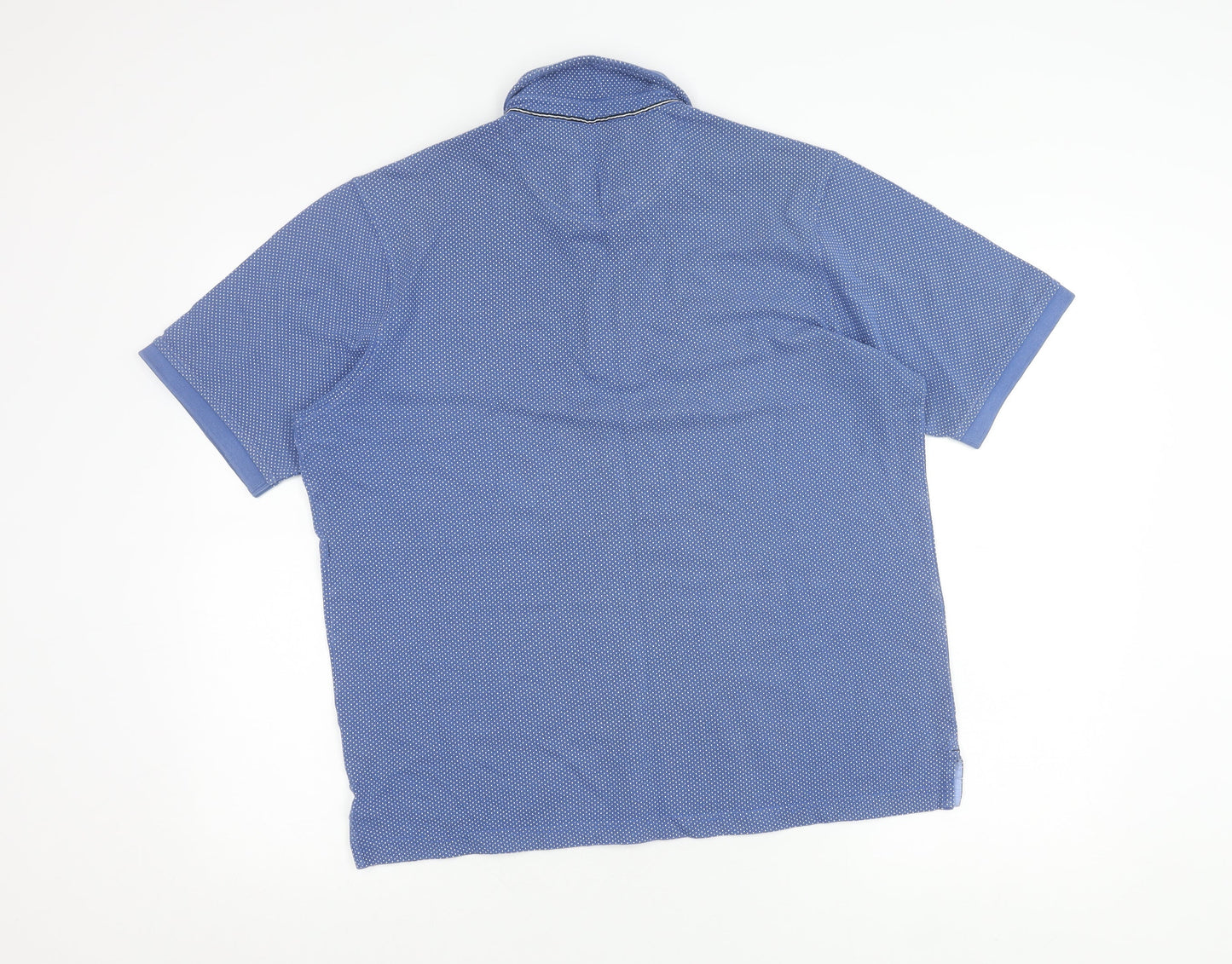 Baileys Men's Blue Cotton Polo Shirt L Short Sleeve Geometric