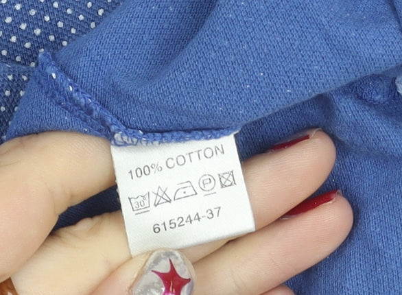 Baileys Men's Blue Cotton Polo Shirt L Short Sleeve Geometric