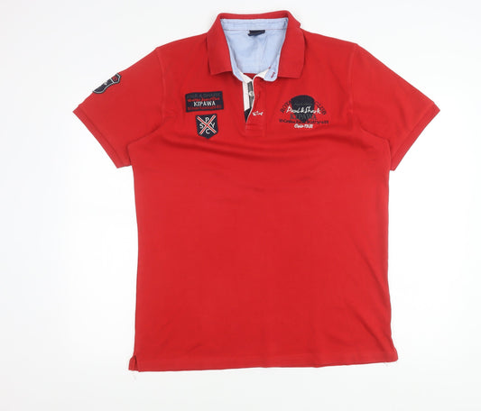 Paul & Shark Men’s Red 2XL Polo Shirt Nautical Embroidered Logo