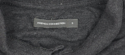 French Connection Men’s Grey Long Sleeve Cotton Polo Shirt Size S