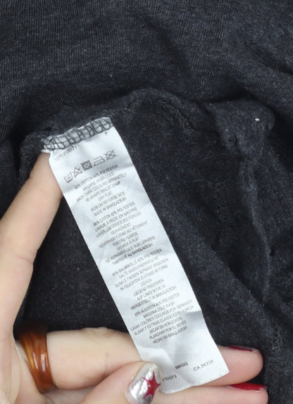 French Connection Men’s Grey Long Sleeve Cotton Polo Shirt Size S