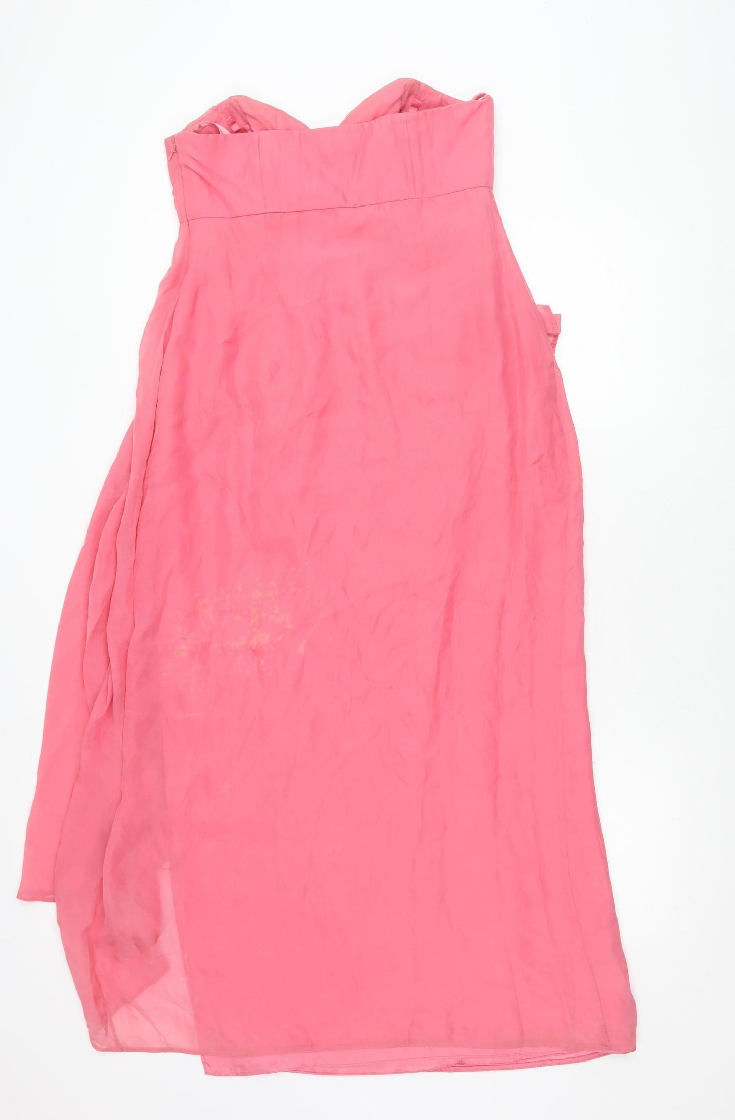 Coast Women’s Pink Silk Hi-Low Strapless Dress Size 12